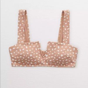 Aerie V Pique bandeau bikini top
